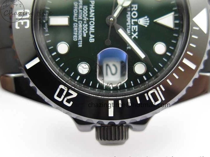 Edition SA3135 Black Black Green Strap Rubber Submariner Best 5GF Ceramic Dial on 40mm 0425